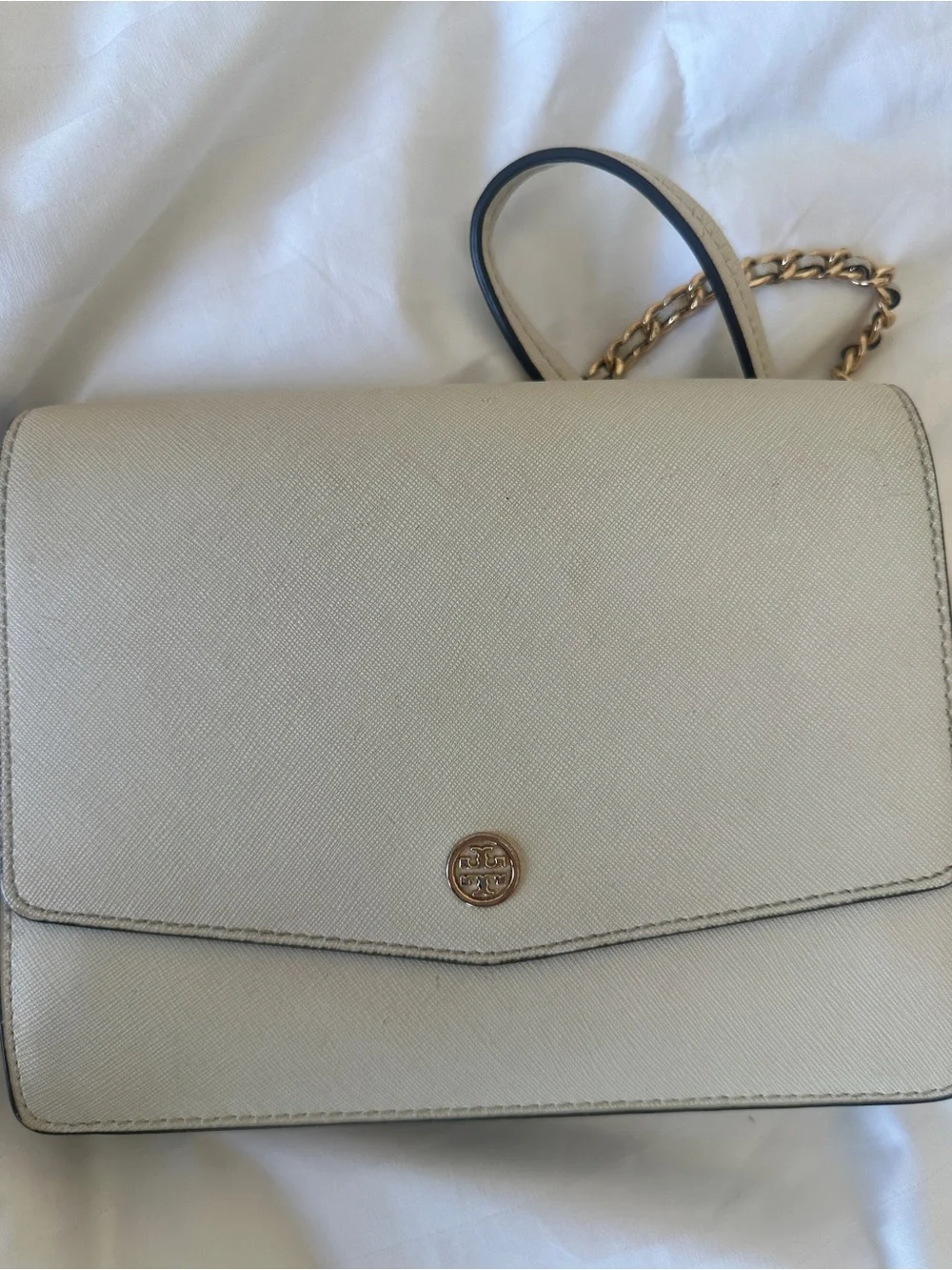 Tory Burch -  Robinson Small Chain Shoulder Bag in Cream